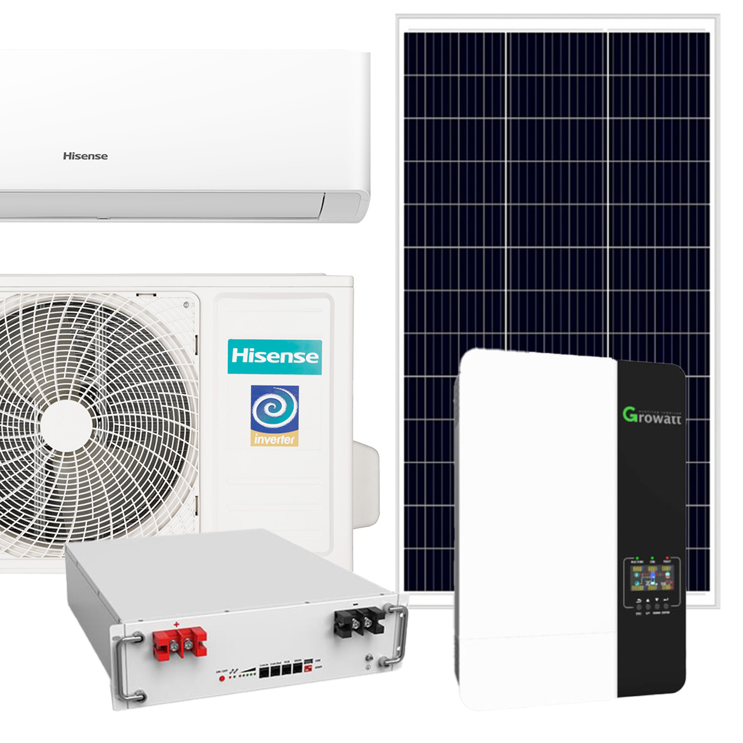 KIT SOLAR + AIRE Y CALEFACCIÓN + BATERÍA Off Grid 12000Btus / 30m2